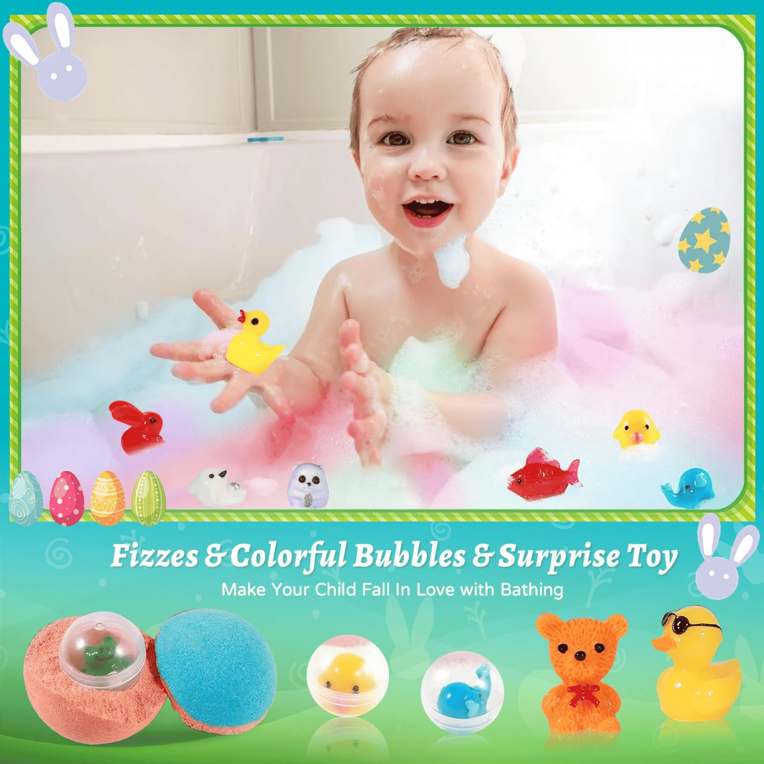 🔥🛁 Natural Bath Bombs for Kids with Mega Bubbles & Surprise Inside 🥚✨12 - View 5