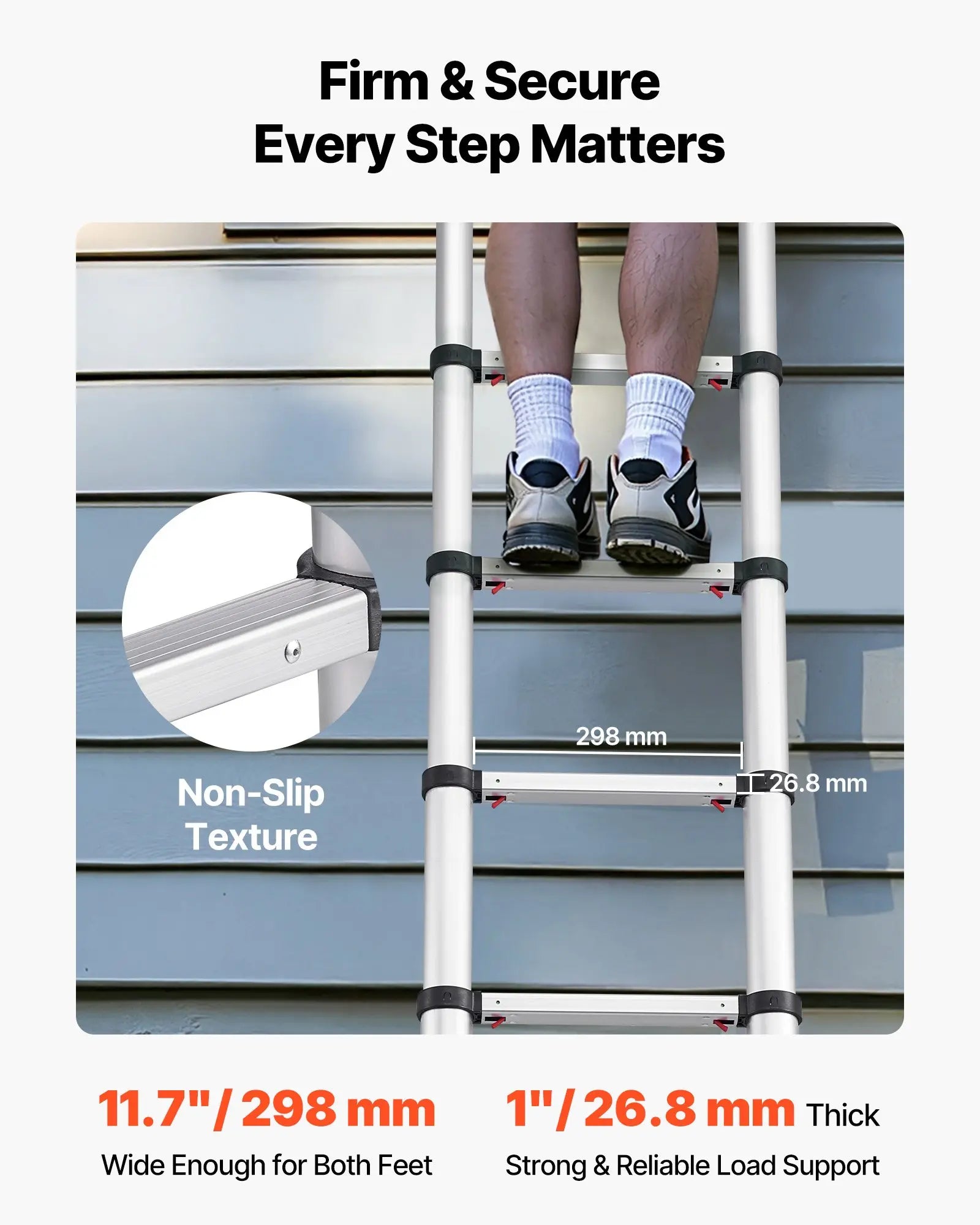 VEVOR Telescoping Ladder, , Mutil-button Retraction Collapsible Extension - View 3