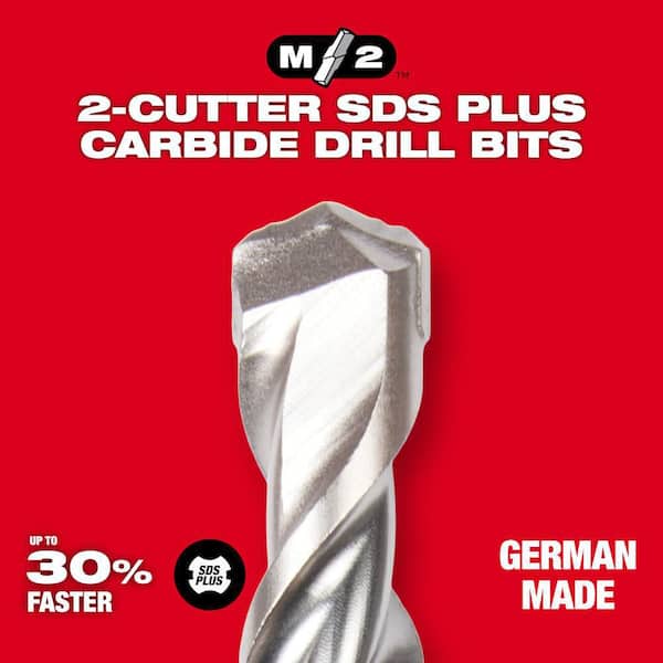 2-Cutter SDS-PLUS Carbide Hammer Drill Bit Set (5-Piece) - View 6