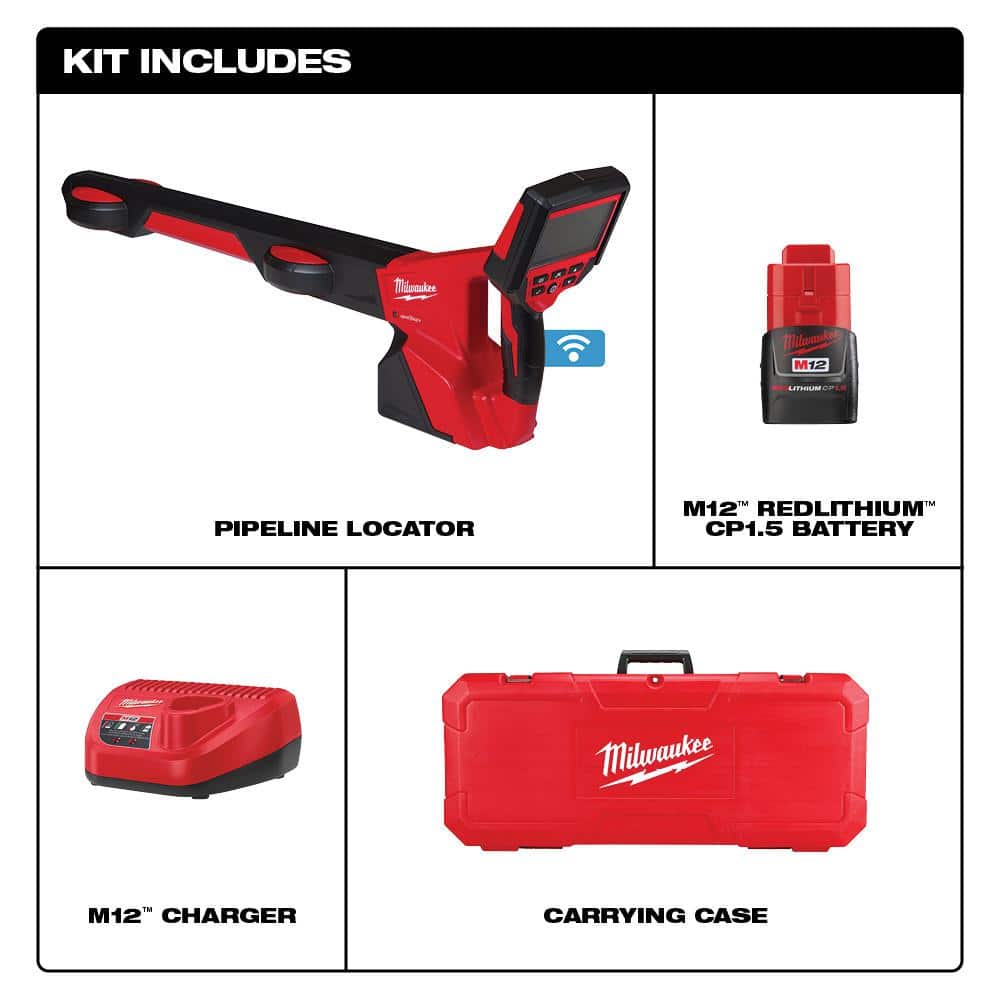 M12 ONE-KEY 12-Volt Lithium-Ion Wireless Hand-Held Pipeline Locator Kit with - View 2