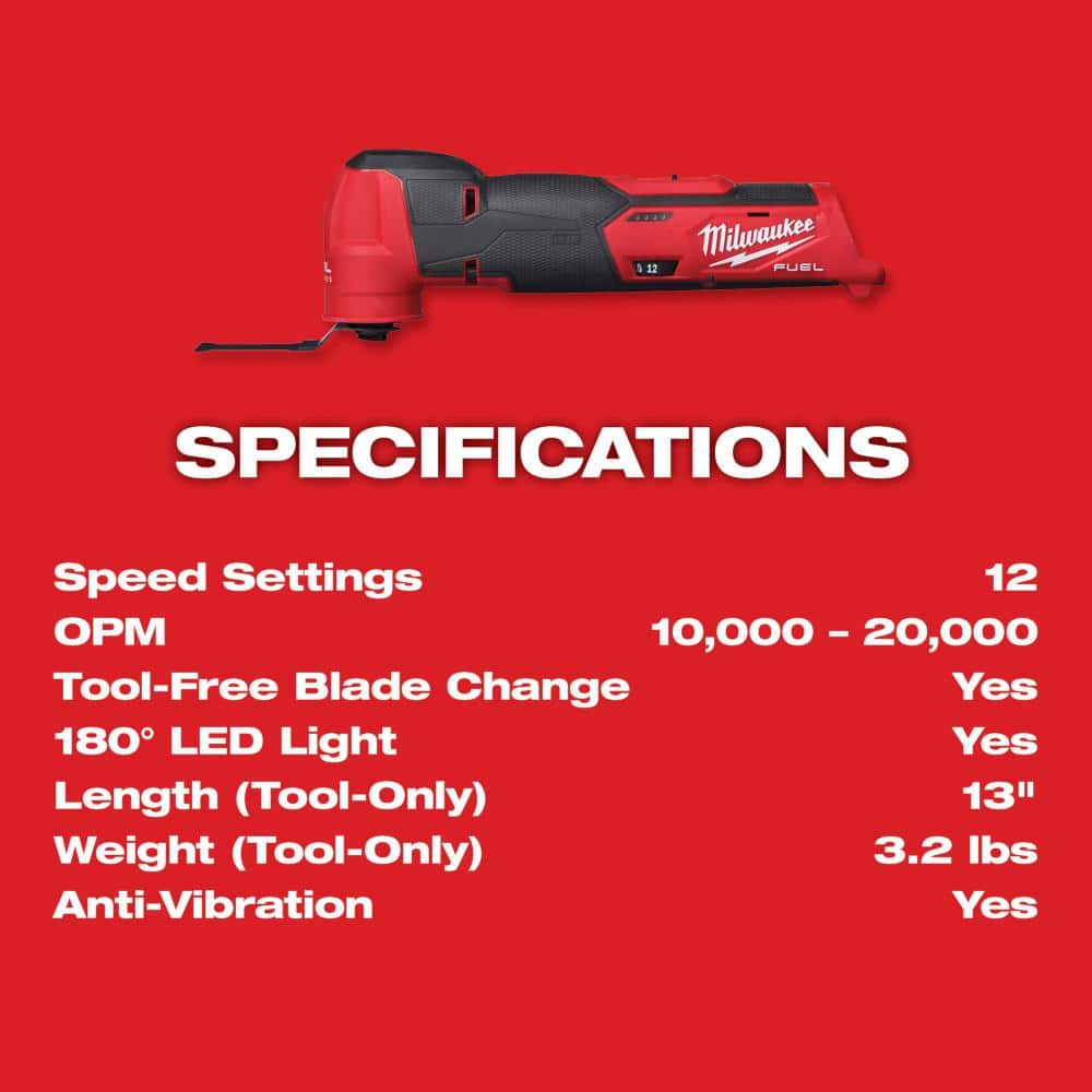 M12 FUEL 12V Lithium-Ion Cordless Oscillating Multi-Tool (Tool-Only) - View 5