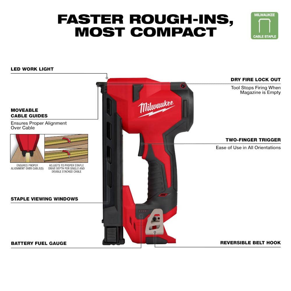 M12 12-Volt Lithium-Ion Cordless Cable Stapler (Tool-Only) - View 3