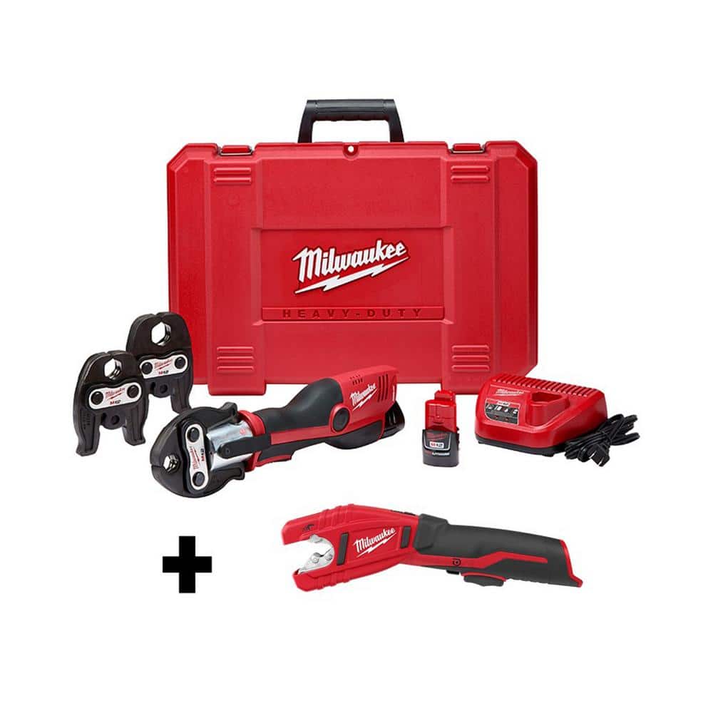 M12 12-Volt Lithium-Ion Force Logic Cordless Press Tool Kit with M12 Copper