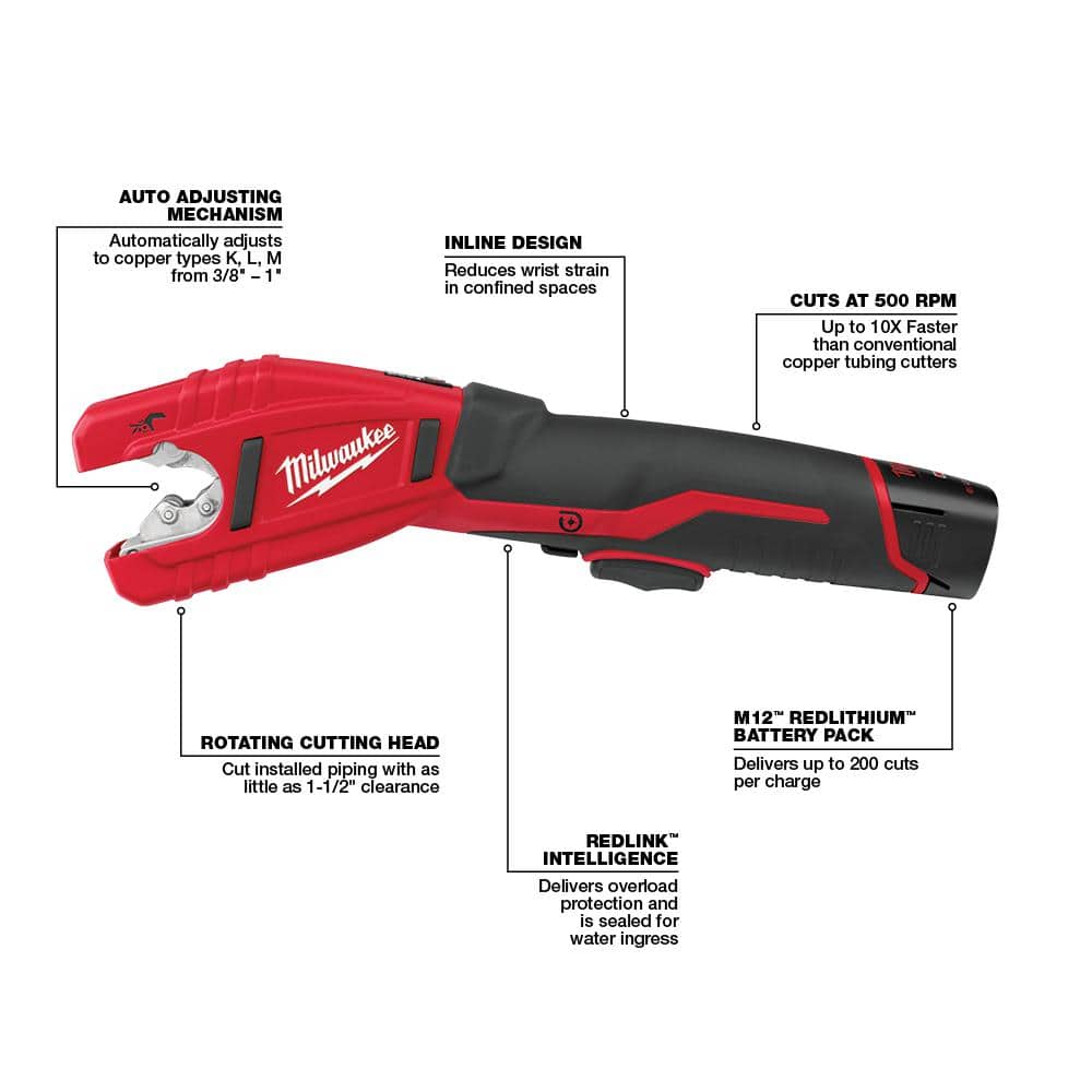 M12 12V Lithium-Ion Cordless Copper Tubing Cutter (Tool-Only) - View 5