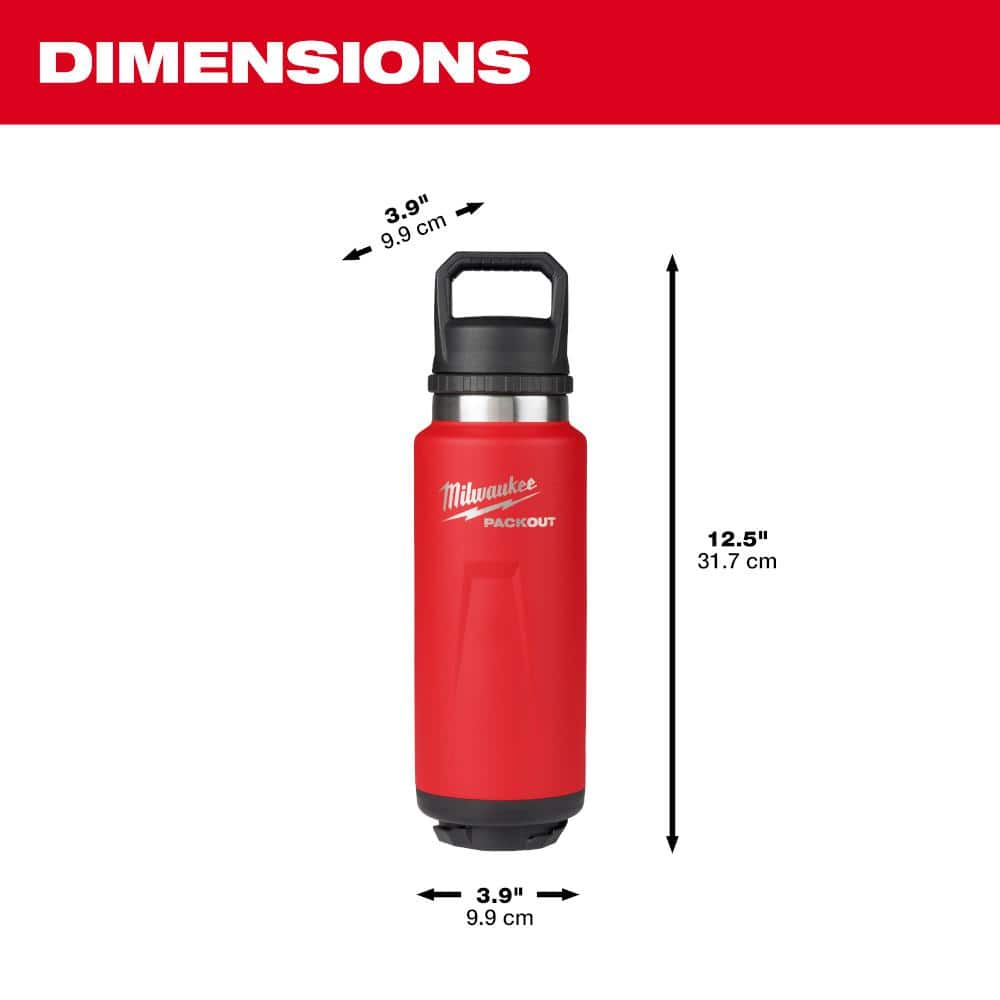 PACKOUT Red 36 oz. Insulated Bottle with Chug Lid - View 4