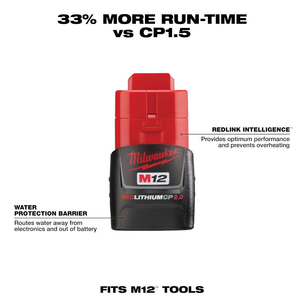 M12 12-Volt Lithium-Ion 2.0 Ah Compact Battery Pack - View 2