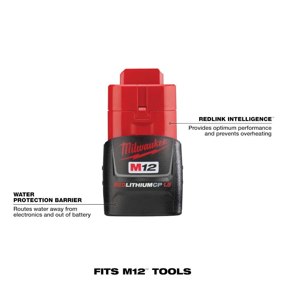 M12 12-Volt 1.5 Ah Lithium-Ion Compact Battery Pack (2-Pack) - View 2