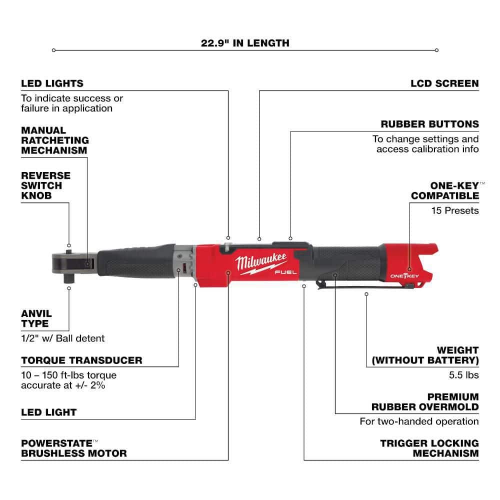 M12 FUEL One-Key 12-Volt Lithium-Ion Brushless Cordless 1/2 in. Digital Torque - View 2