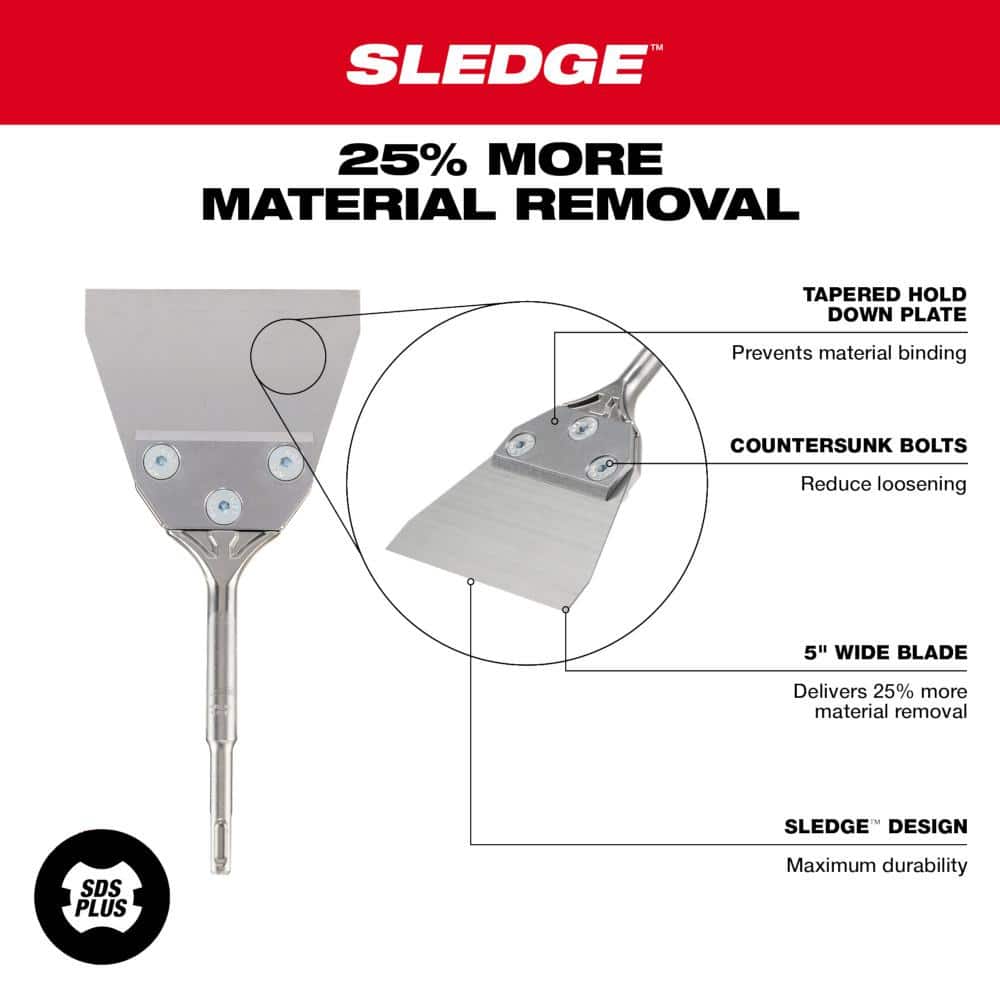 5 in. x 10 in. SLEDGE SDS-PLUS Floor Scraper - View 4