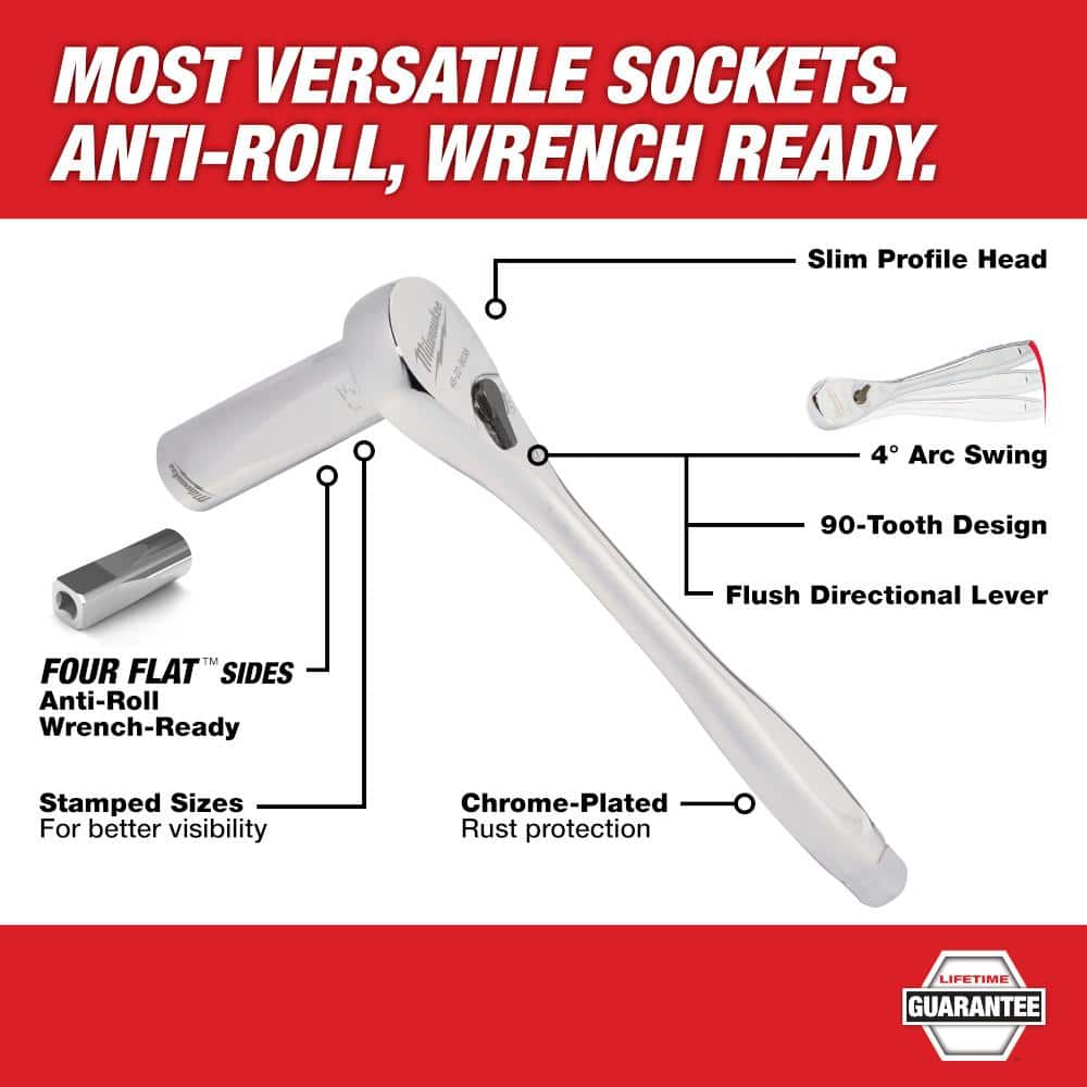 3/8 in. and 1/4 in. Drive SAE/Metric Ratchet and Socket Mechanics Tool Set with - View 3