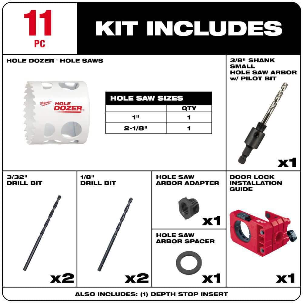 Door Lock Installation Bi-Metal Hole Saw Set - View 6