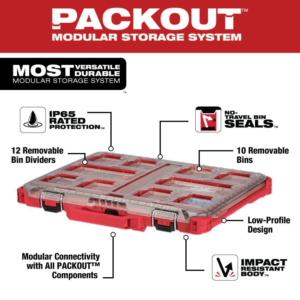 PACKOUT 11-Compartment Low-Profile Impact Resistant Portable Small Parts - View 3