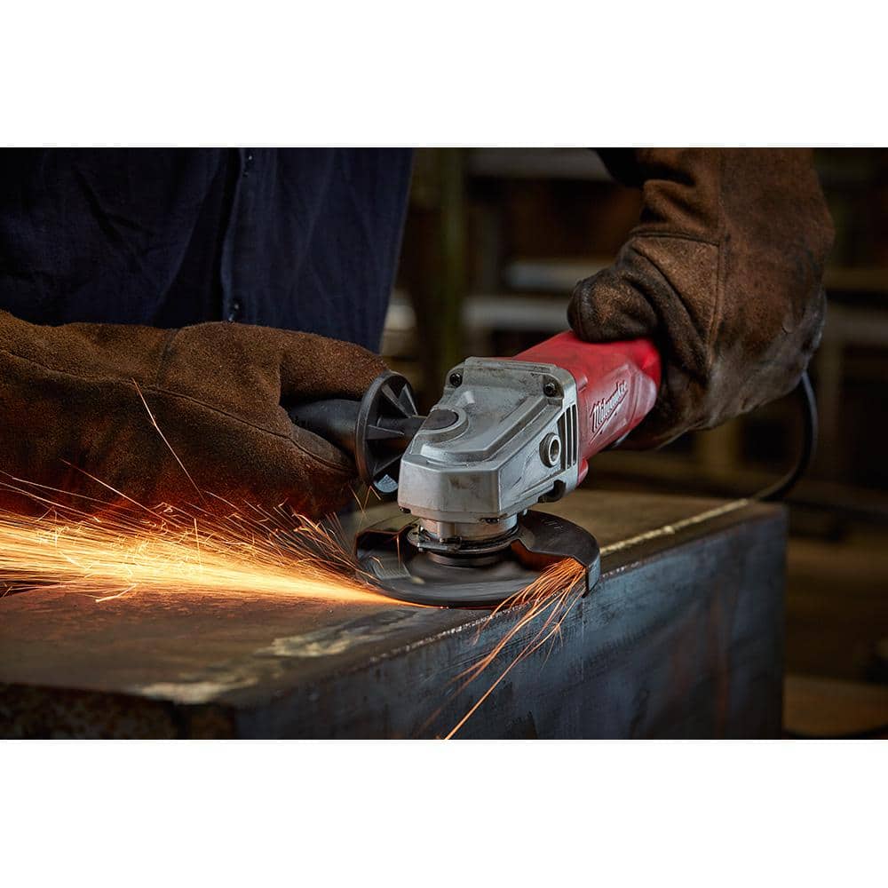 7 Amp Corded 4-1/2 in. Small Angle Grinder with Sliding Lock-On Switch - View 2