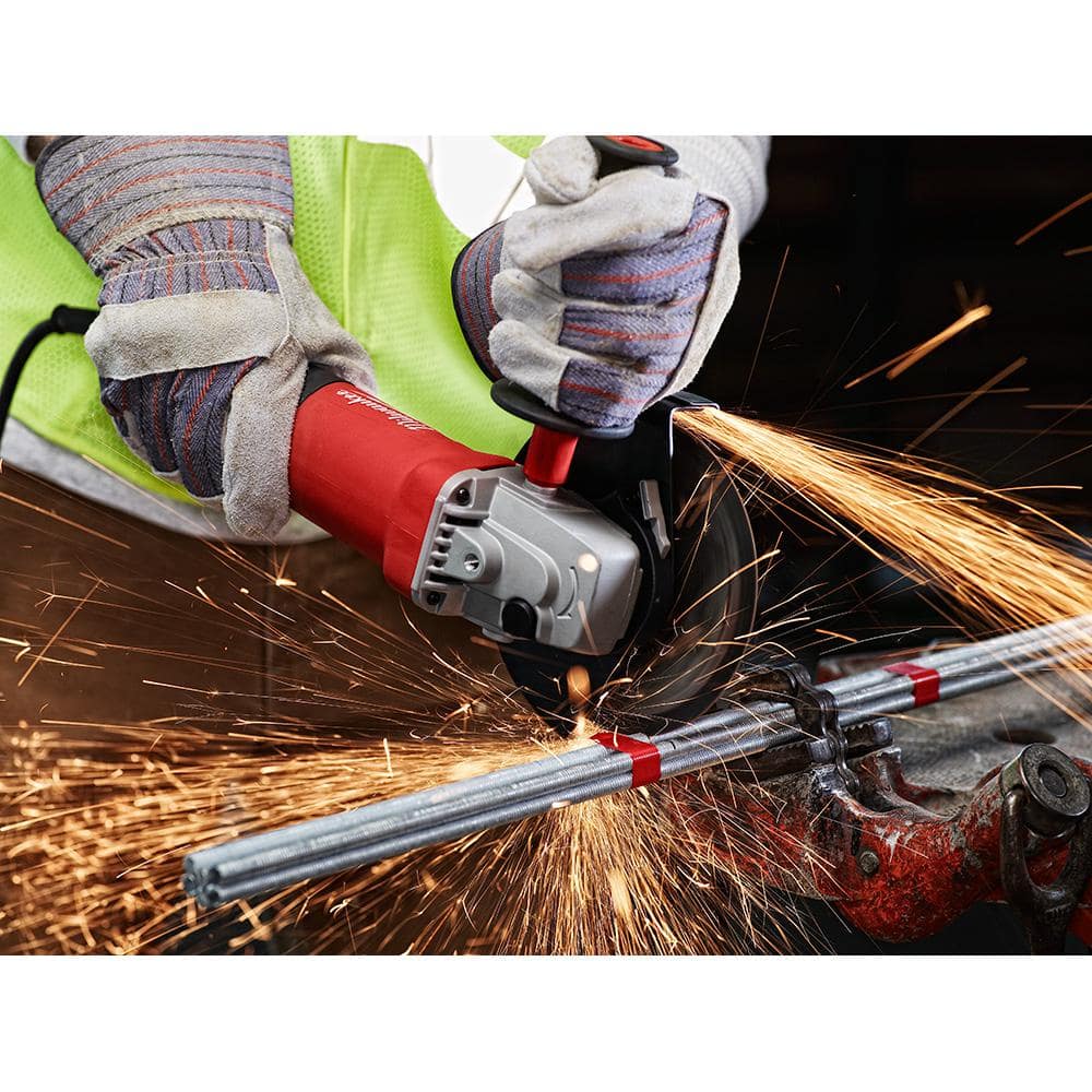 7 Amp Corded 4-1/2 in. Small Angle Grinder with Sliding Lock-On Switch - View 4
