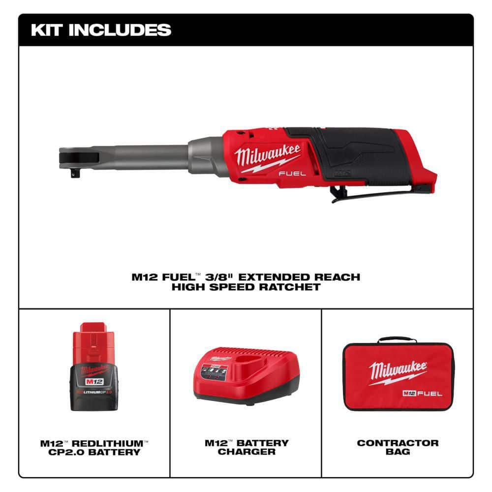 M12 FUEL 12V Lithium-Ion Brushless Cordless 3/8 in. Extended Reach High Speed - View 3