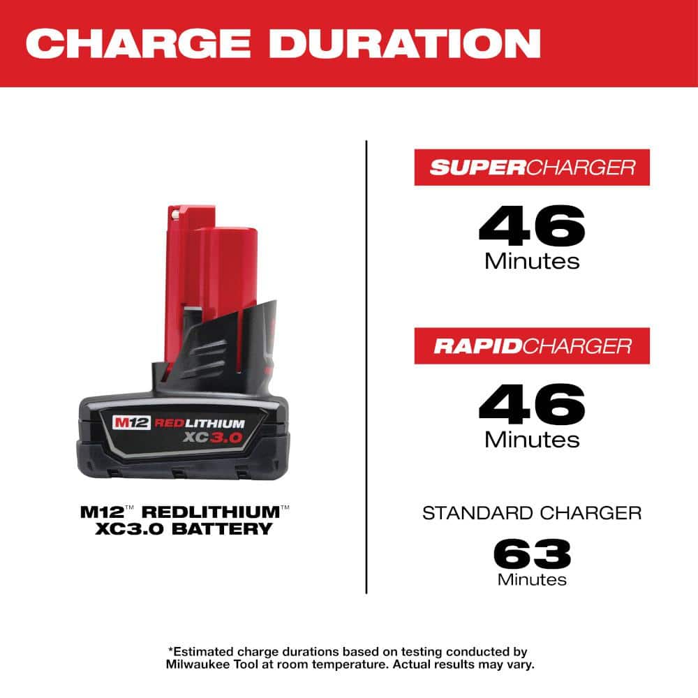 M12 12-Volt Lithium-Ion XC Extended Capacity 3.0 Ah Battery Pack (4-Pack) - View 4
