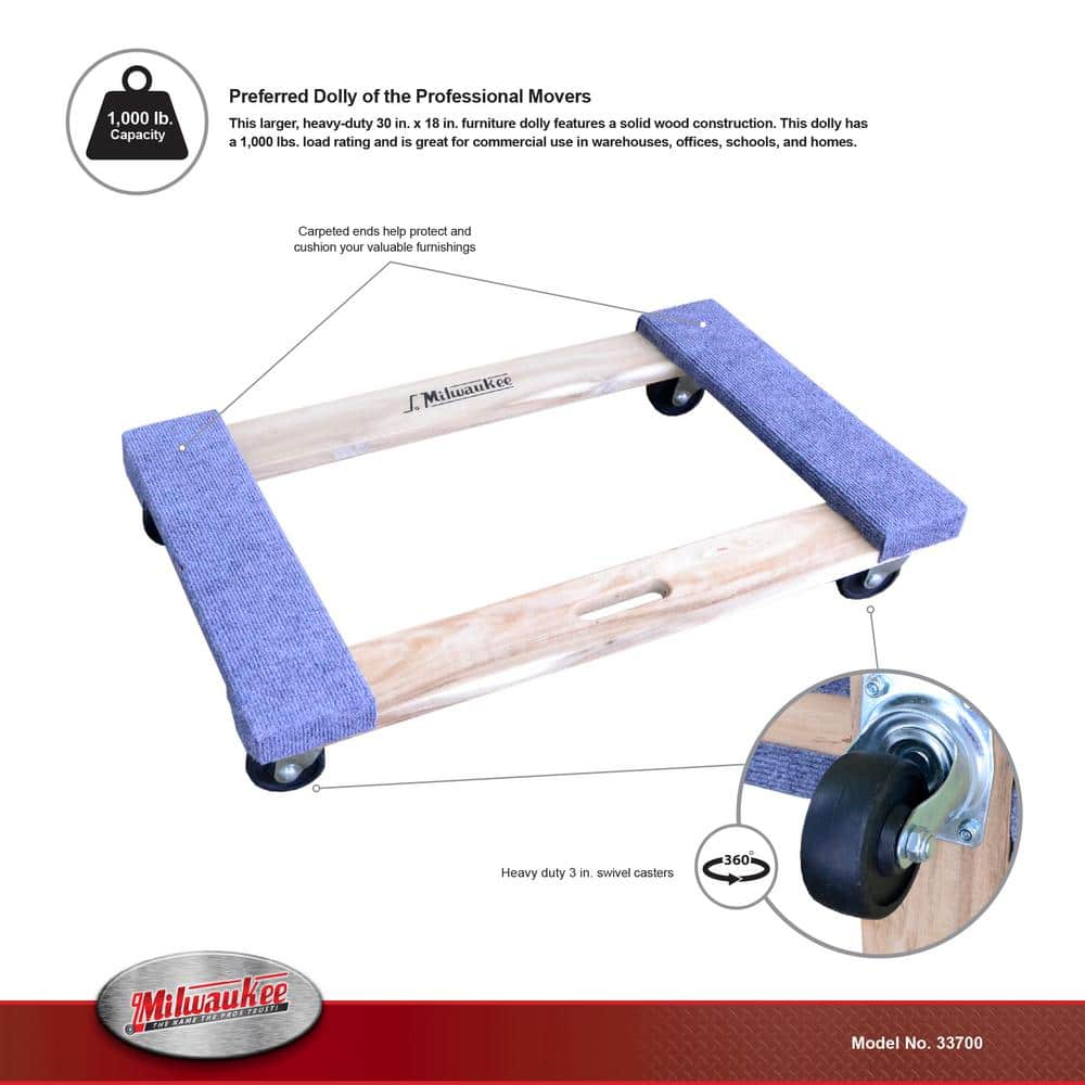 1,000 lb. Capacity Furniture Dolly - View 2