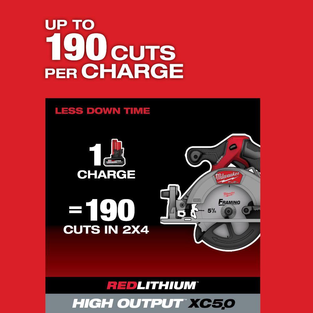 M12 FUEL 12V Lithium-Ion Brushless 5-3/8 in. Cordless Circular Saw with M12 XC - View 5