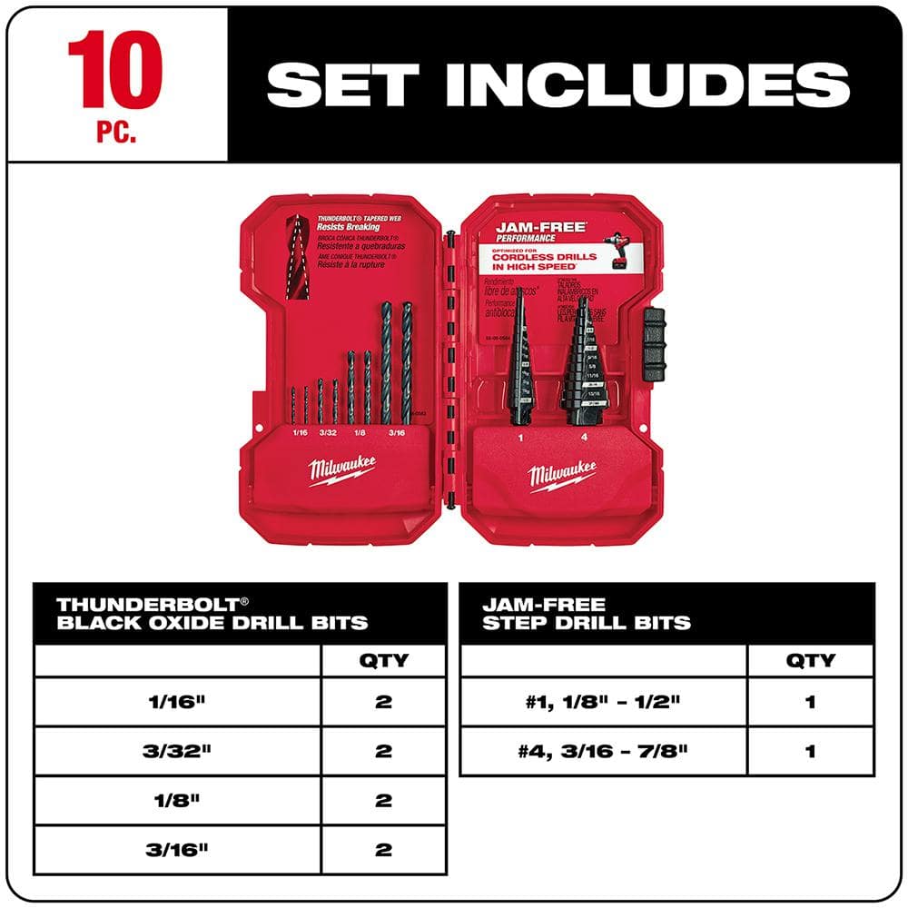 Black Oxide Step Drill Bit Set (10-Piece) - View 4