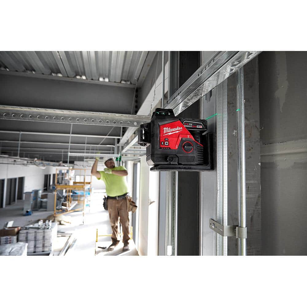M12 12-Volt Lithium-Ion Cordless 250 ft. Green 3-Plane Laser Level Kit with One - View 6