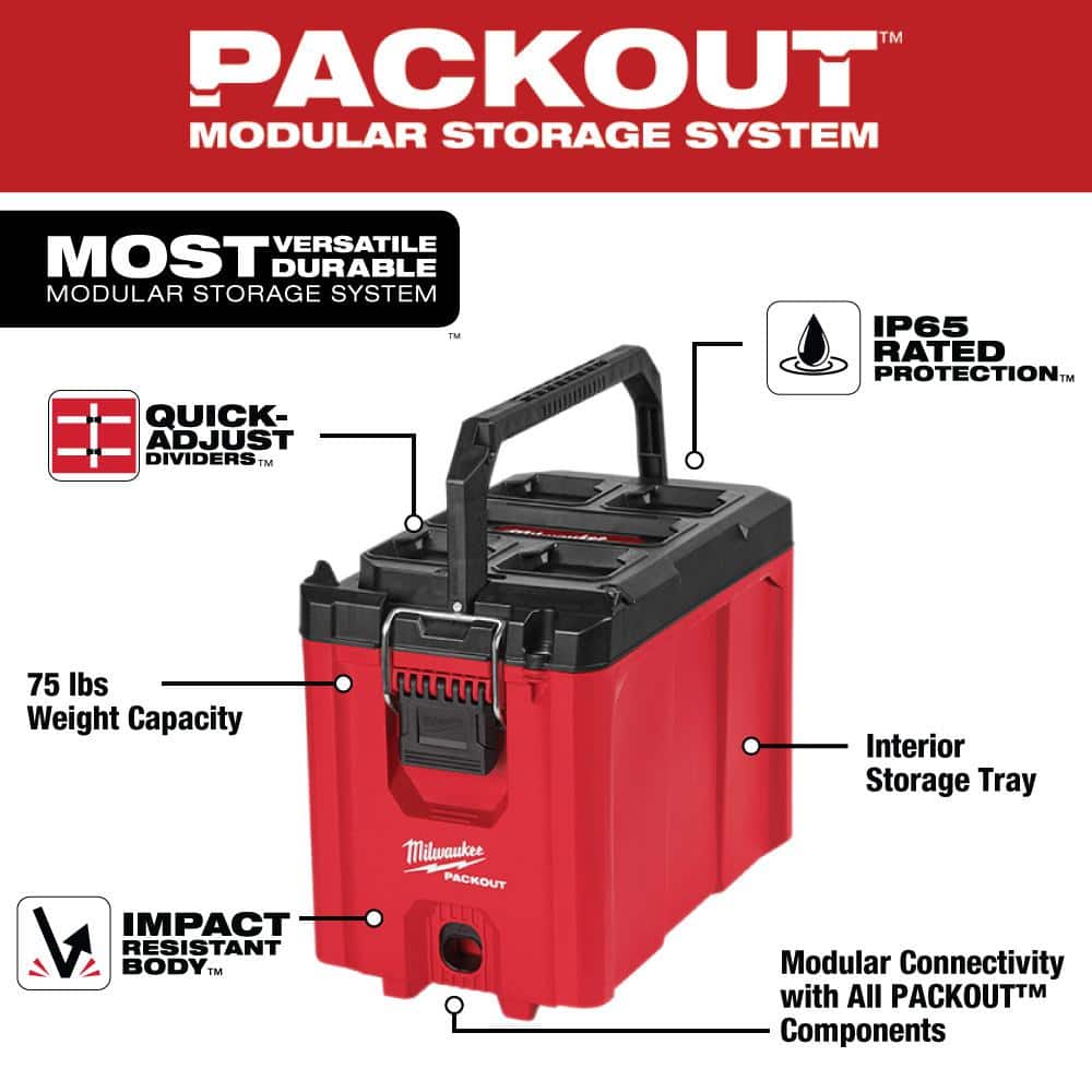 PACKOUT 10 in. Compact Portable Tool Box with Adjustable Dividers and Interior - View 3
