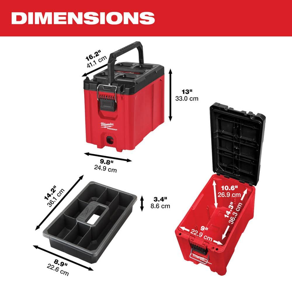 PACKOUT 10 in. Compact Portable Tool Box with Adjustable Dividers and Interior - View 4