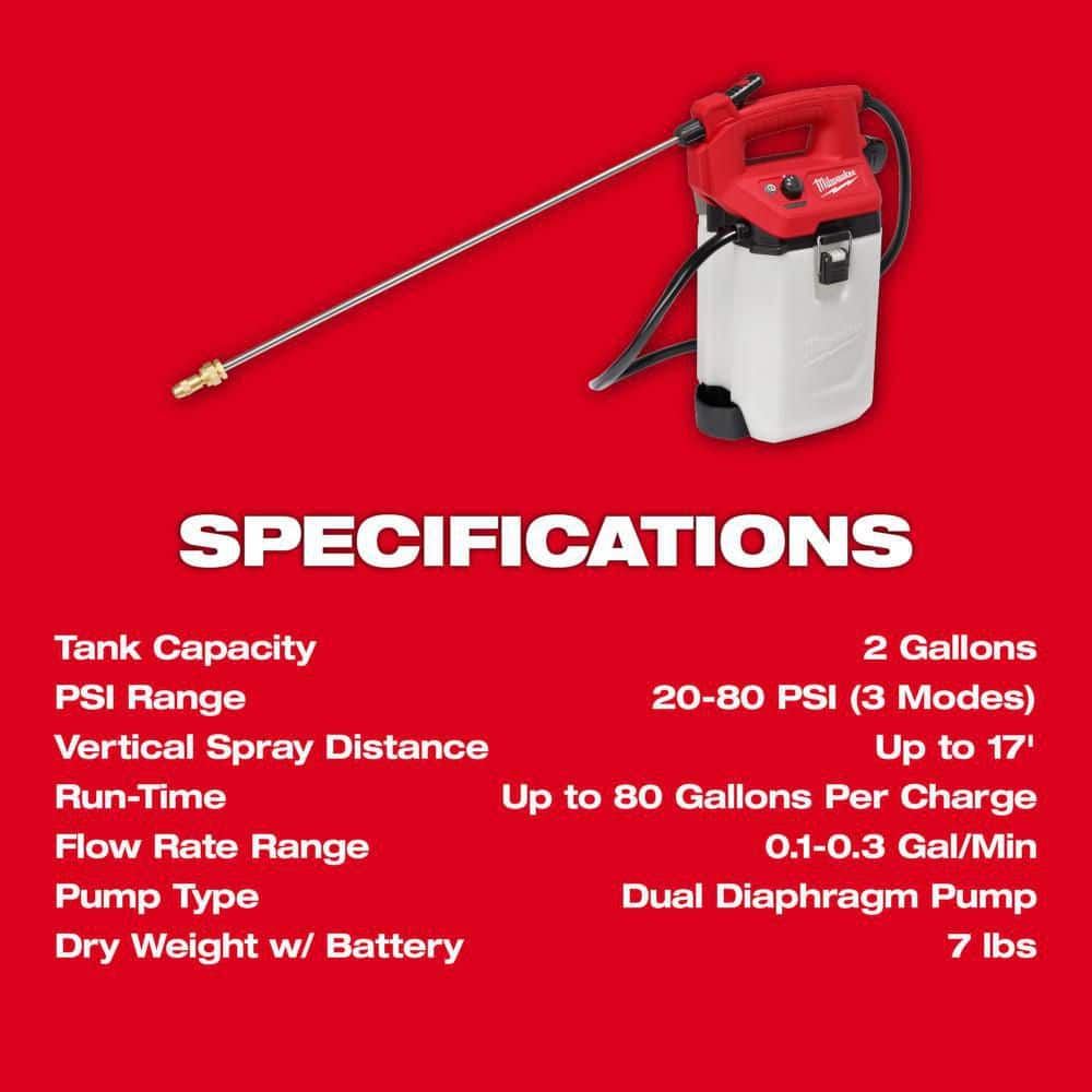 M12 12-Volt 2 Gal. Lithium-Ion Cordless Handheld Sprayer Kit with 2.0 Ah - View 6