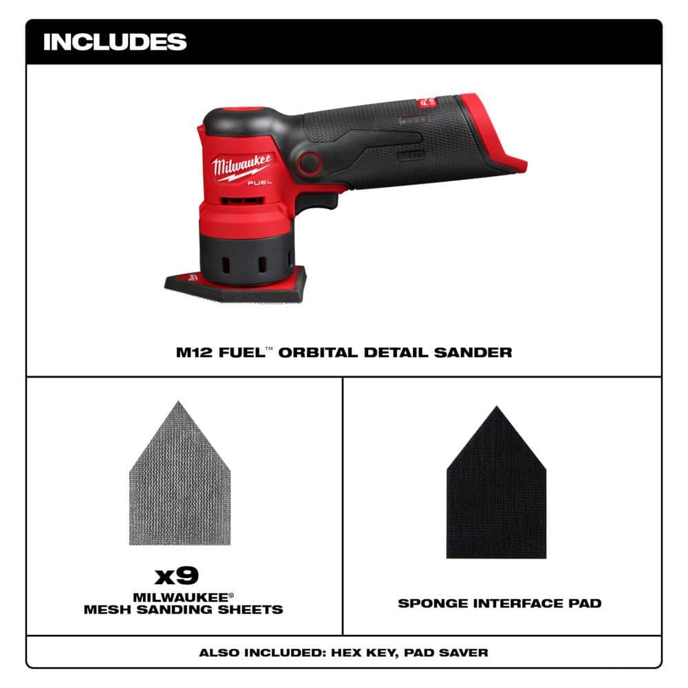 M12 FUEL 12-Volt Lithium-Ion Brushless Cordless Orbital Detail Sander w/XC 4.0 - View 2