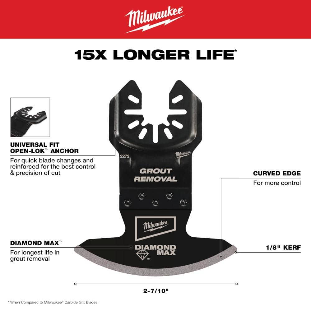 Universal Fit OPEN-LOK Diamond MAX Diamond Grit Grout Removal Multi-Tool Blade - View 4