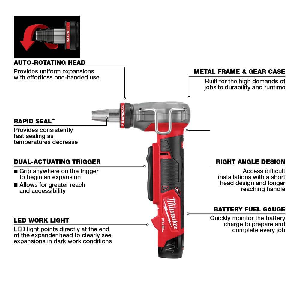 M12 FUEL ProPEX Expander Tool Kit with 1/2 in. - 1 in. RAPID SEAL ProPEX - View 4