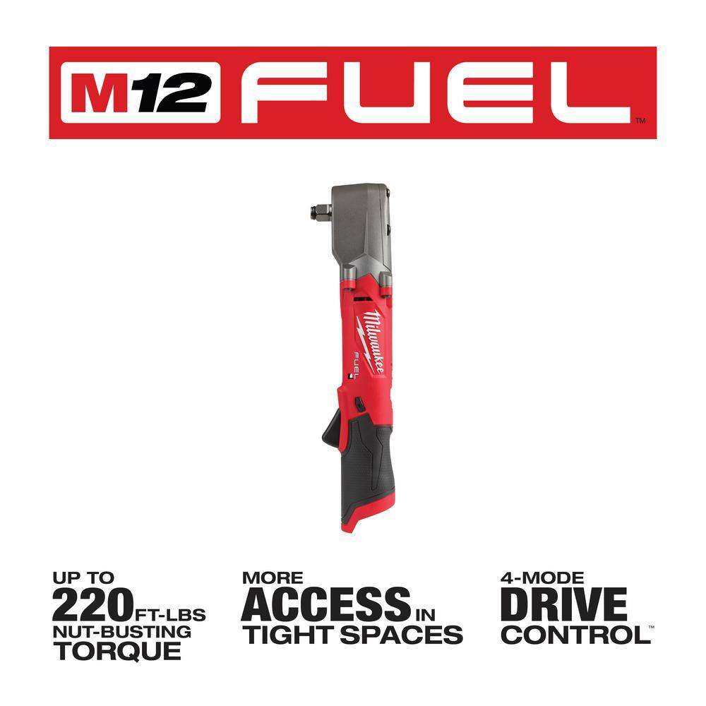 M12 FUEL 12V Lithium-Ion Brushless Cordless 1/2 in. Right Angle Impact Wrench - View 3
