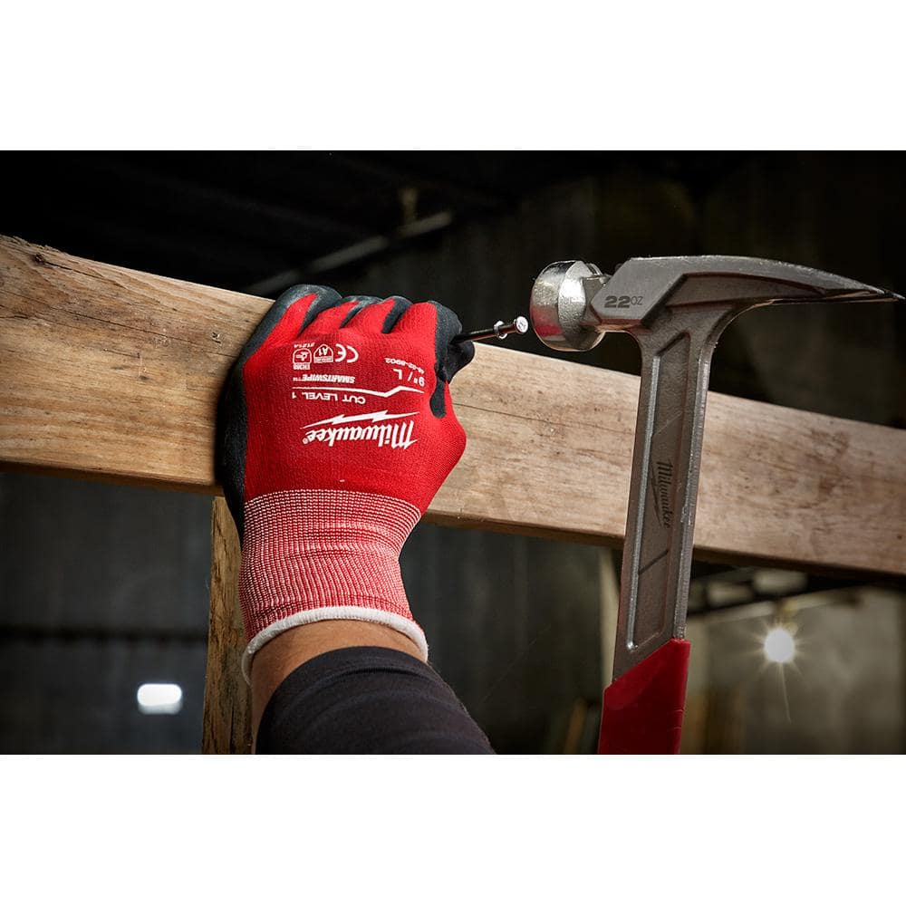 X-Large Red Nitrile Level 1 Cut Resistant Dipped Work Gloves - View 4