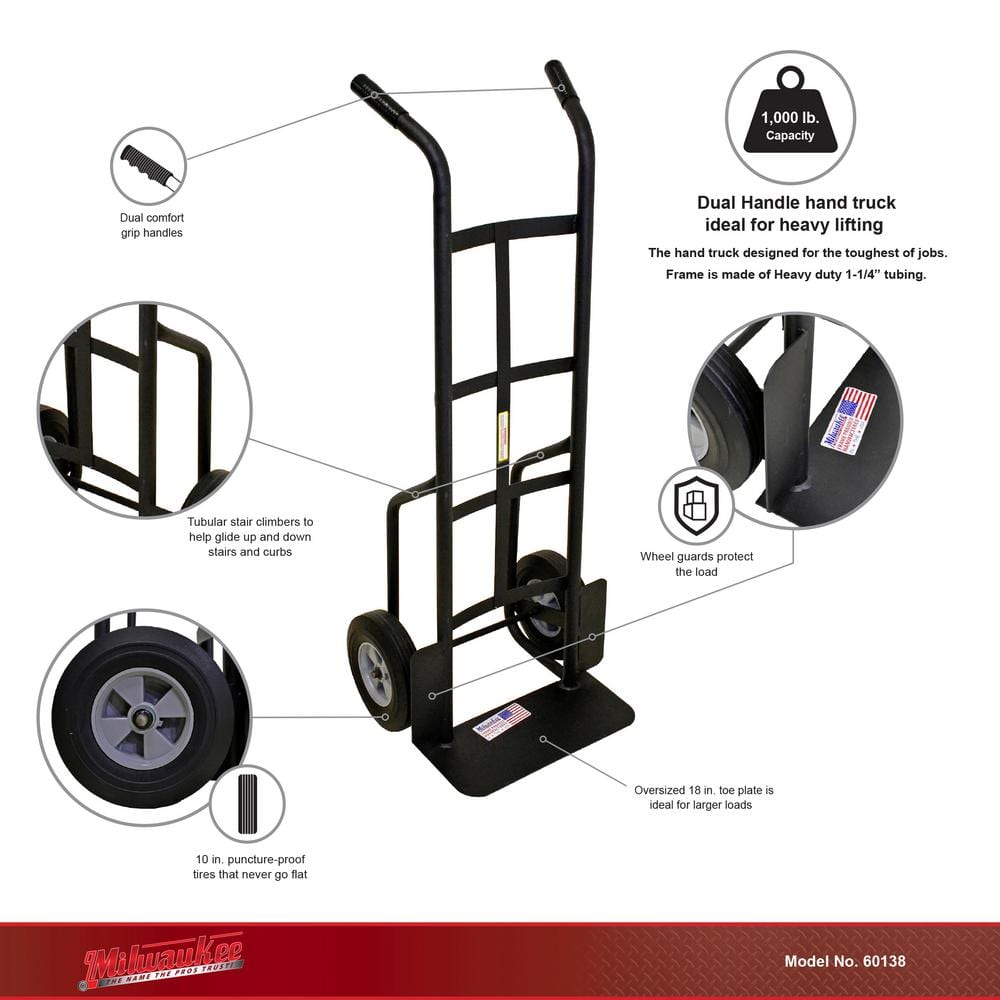 1,000 lbs. Capacity Dual-Handle Hand Truck - View 2
