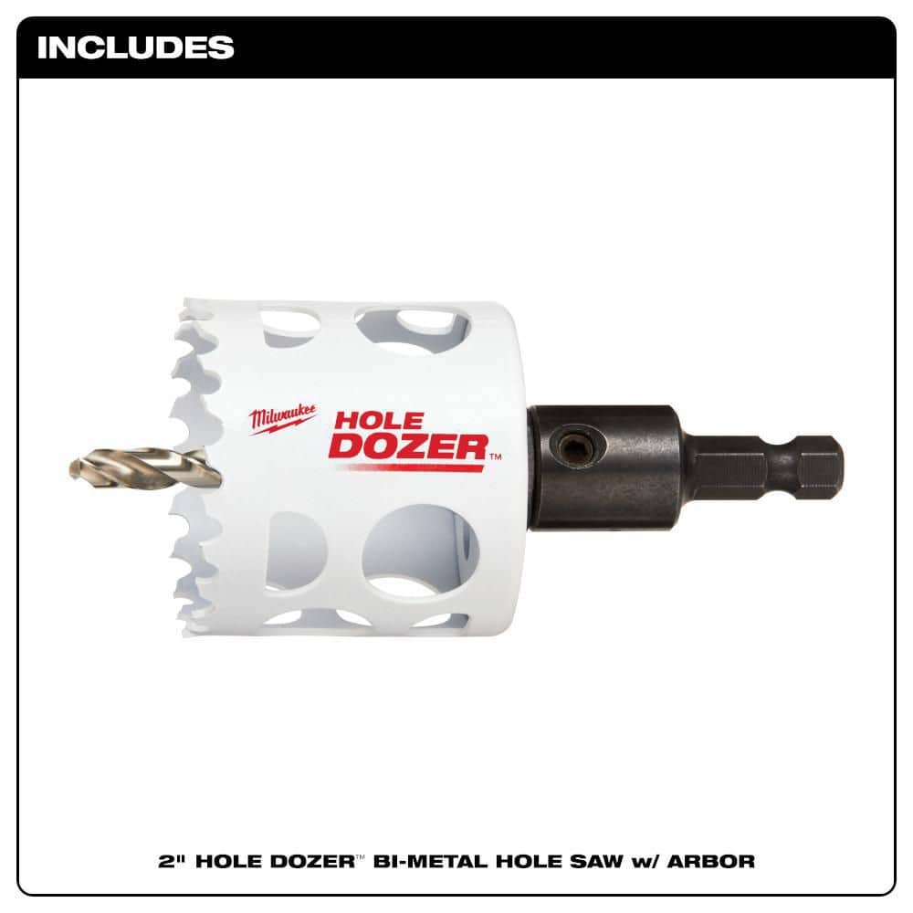 2 in. Hole Dozer Bi-Metal Hole Saw with 3/8 in. Arbor & Pilot Bit - View 3