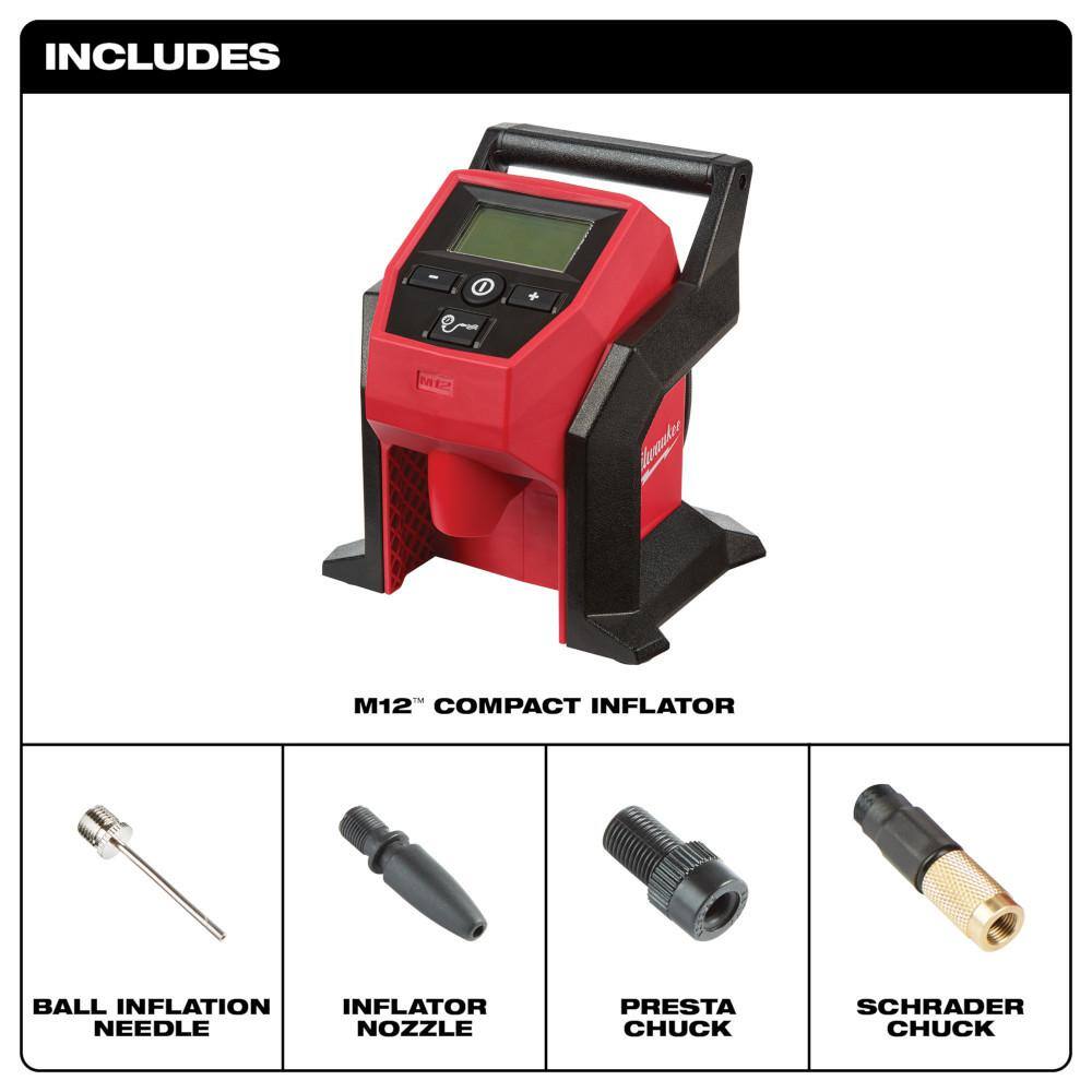 M12 12-Volt Lithium-Ion Cordless Electric Portable Inflator (Tool-Only) - View 2