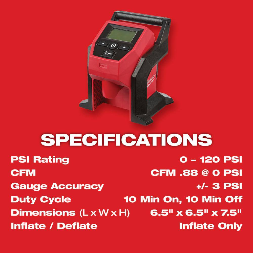 M12 12-Volt Lithium-Ion Cordless Electric Portable Inflator (Tool-Only) - View 4