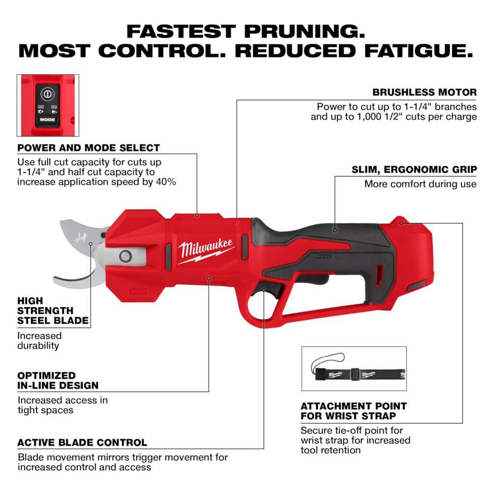 M12 12V Cordless Brushless Pruner Shears (Tool Only) - View 3