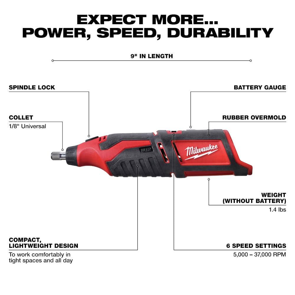 M12 12V Lithium-Ion Cordless Rotary Tool (Tool-Only) - View 2