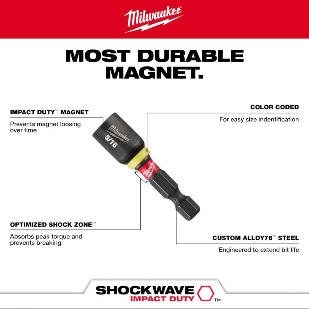 SHOCKWAVE Impact Duty 1-7/8 in. Alloy Steel Magnetic Nut Driver Set (4-Piece) - View 4