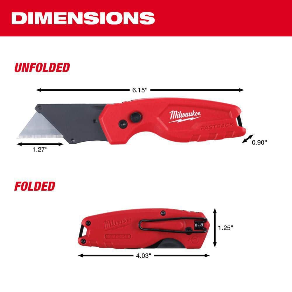FASTBACK Compact Folding Utility Knife with General Purpose Blade - View 3
