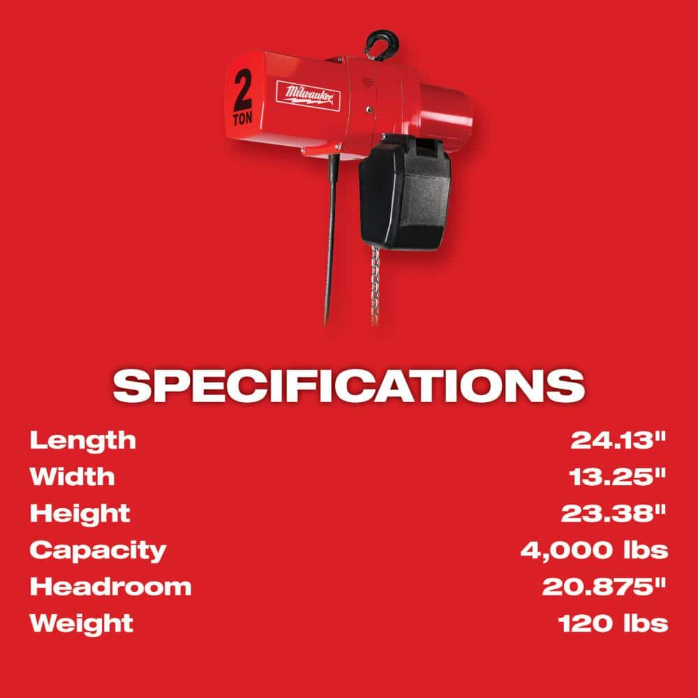2-Ton 20 ft. Electric Chain Hoist - View 3