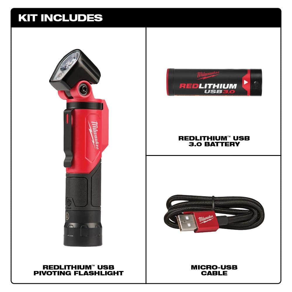 500 Lumens LED Pivoting REDLITHIUM USB Flashlight & 500 Lumens LED Pivoting - View 2