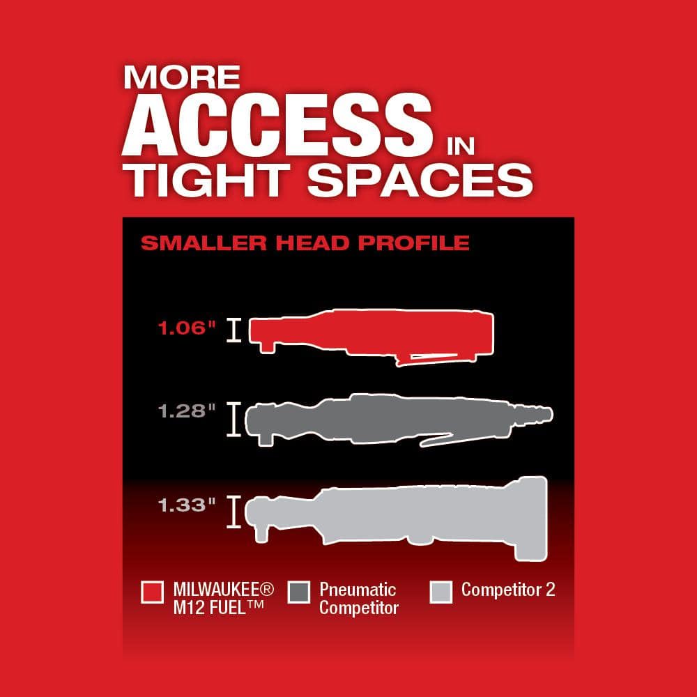 M12 FUEL 12V Lithium-Ion Brushless Cordless 3/8 in. Ratchet Kit with (2) 2.0Ah - View 6