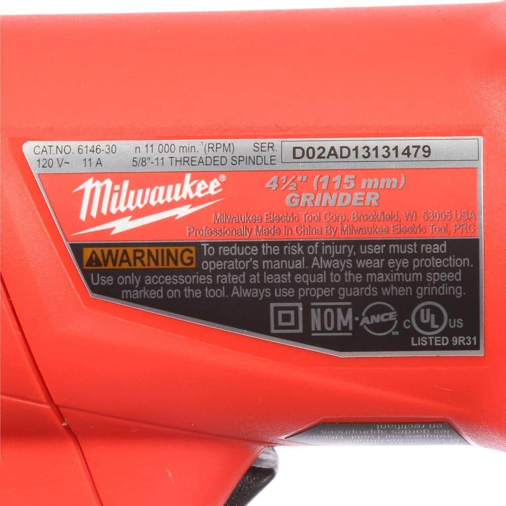 11 Amp Corded 4-1/2 in. Angle Grinder with Paddle and Lock-on Switch - View 6