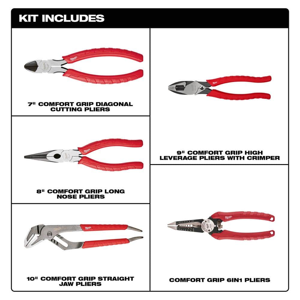 Electrician's Pliers Hand Tool Set (5-Piece) - View 2