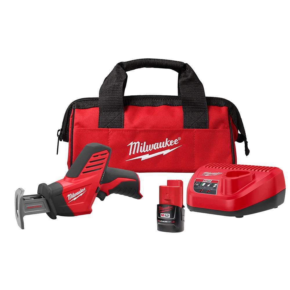 M12 12V Lithium-Ion HACKZALL Cordless Reciprocating Saw Kit with One 1.5Ah