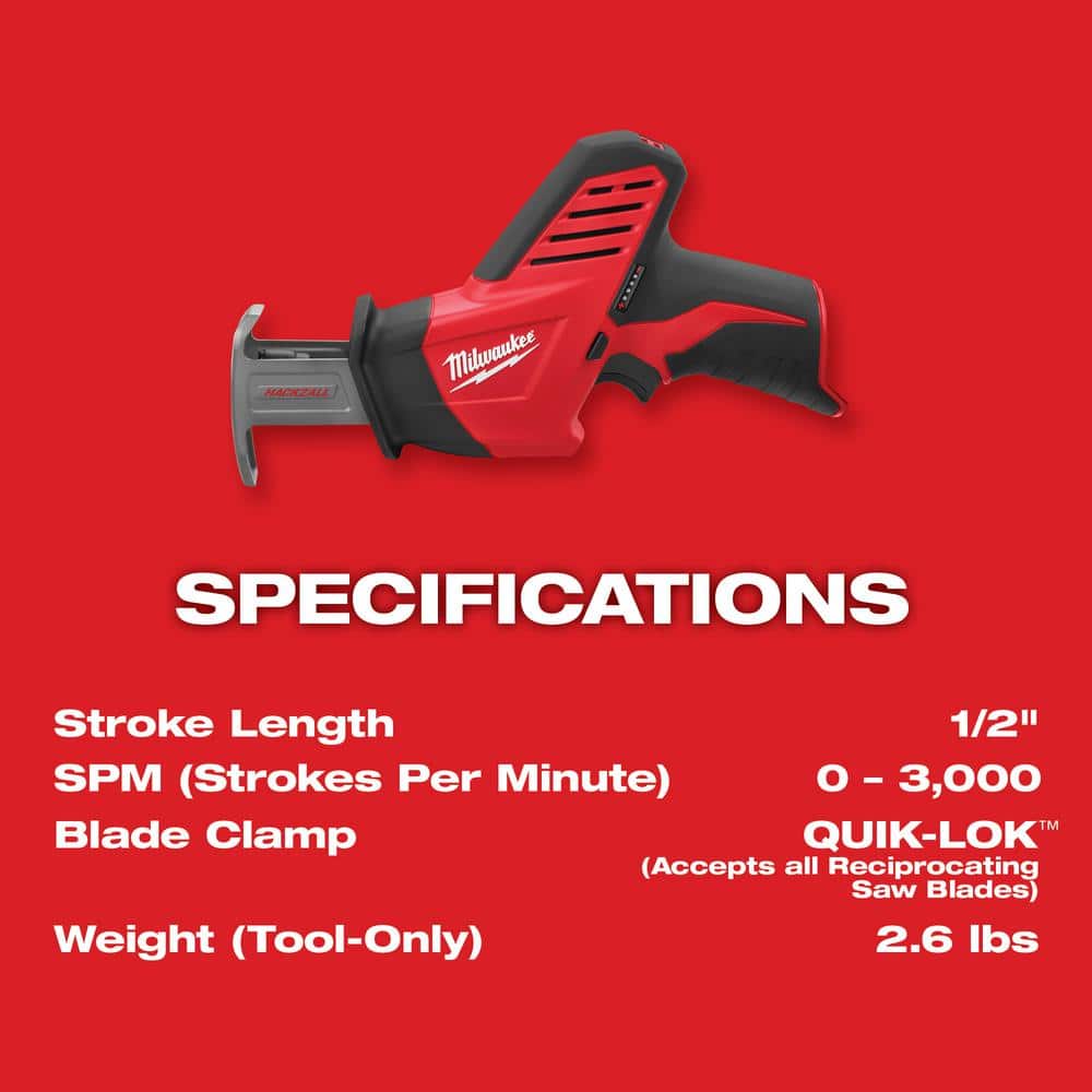 M12 12V Lithium-Ion HACKZALL Cordless Reciprocating Saw Kit with One 1.5Ah - View 4
