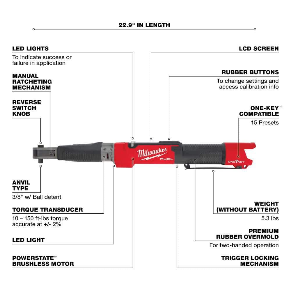 M12 FUEL ONE-KEY 12-Volt Lithium-Ion Brushless Cordless 3/8 in. Digital Torque - View 2