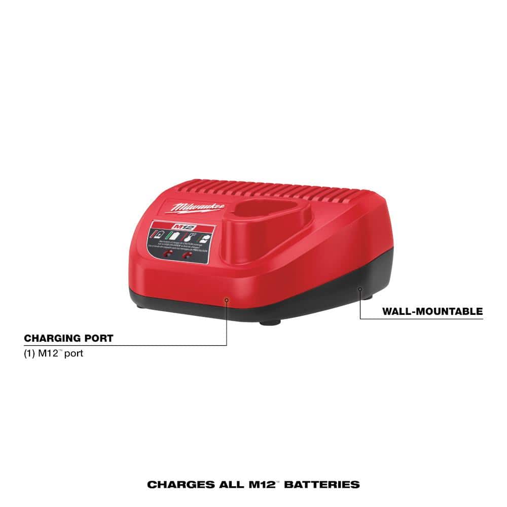 M12 12V Lithium-Ion Compact 2.0 Ah Battery Pack (2-Pack) Starter Kit with - View 6