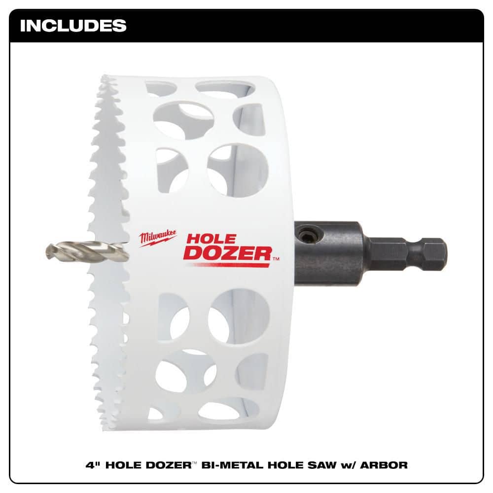 4 in. HOLE DOZER Bi-Metal Hole Saw with 3/8 in. Arbor and Pilot Bit - View 3